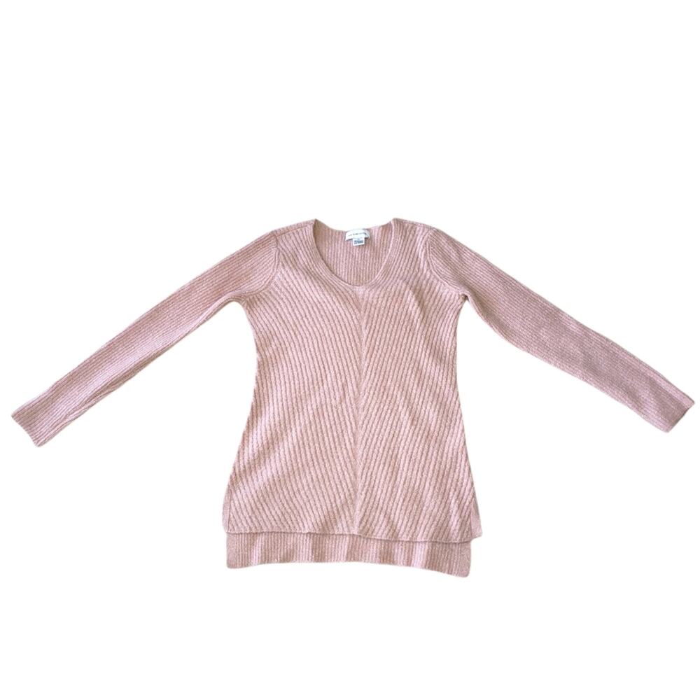 Liz Claiborne vneck sweater pink glitter XS